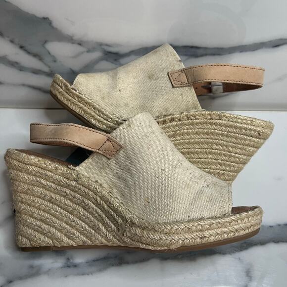 TOMS NEW Women's Natural Canvas Espadrille Beachy Wedge Monica Sandals Sz 7.5 - Picture 5 of 7